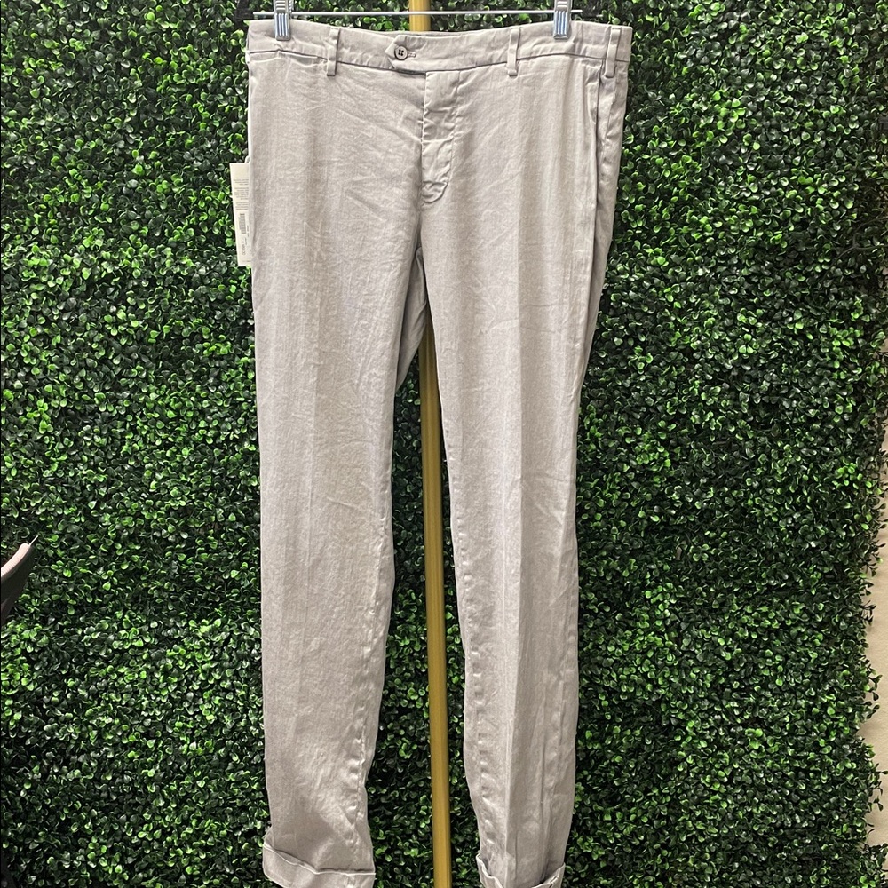NEW YORK ICON FLEX MEN'S CHINO PANTS IN LINEN BLEND REGULAR FIT - NWT - 34